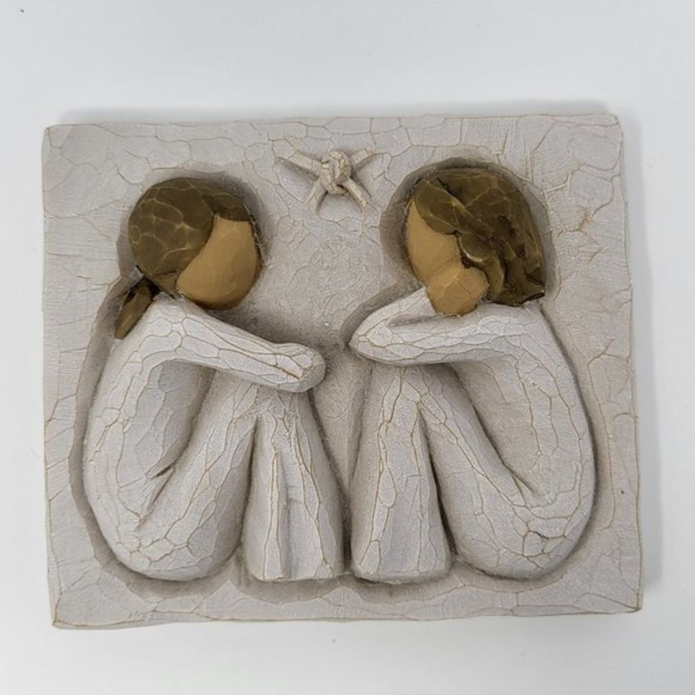 VTG NIB  Willow Tree Friendship Plaque by Susan Lordi‎ Demdaco 4inx4.75in Square
